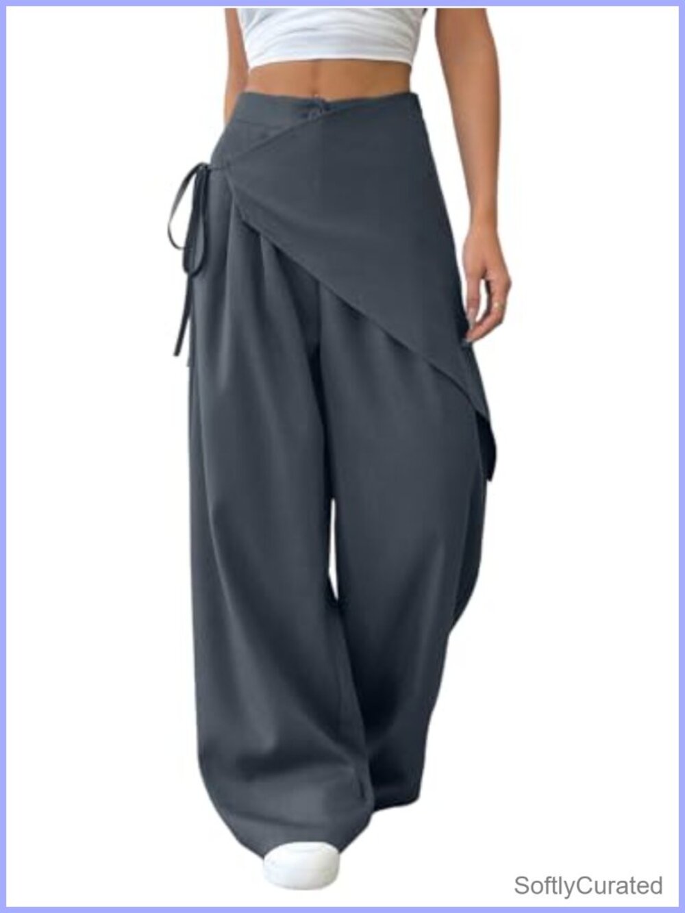 Women's Wide Leg Palazzo Skirt Pants Flowy Work Trousers Loose Fit
